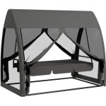 Balan�oire 3 places pour terrasse, hamac de jardin avec fonction lit et moustiquaire, structure acier, ...