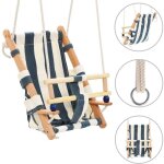 Balan�oire pour b�b� avec ceinture de s�curit� coton bois bleu vidaxl