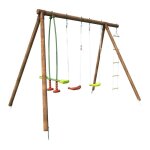 Soulet - portique bois 2, 76 m avec 2 balançoires, une échelle et un vis - à - vis Soulet - portique bois 2, 76 m avec 2 balançoires, une échelle et un vis - à - vis