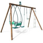 Soulet - portique bois 3, 48 m avec balanoire, trapze, balancelle et chelle