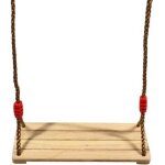Balan�oire en bois pour enfants et adultes, si�ge avec cordes r�glables pour arbre et aire de jeux