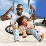 Balançoire nid d'oiseau - en filet, cordes réglables, à suspendre, Ø 100cm, charge max. 200kg, extérieur ... Balançoire nid d'oiseau - en filet, cordes réglables, à suspendre, Ø 100cm, charge max. 200kg, extérieur ...