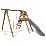 M&s - balanoire objectif nature 3 agrs et toboggan fleur