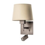 Bali - applique murale d'int�rieur � 2 ampoules led bronze avec lampe de lecture, e27 - leds - c4