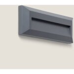 Balise extrieure led 2w murale rectangulaire saillie gris lide 2700k blanc chaud