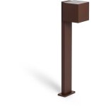 Balise extrieure solaire led en saillie sur pied 80 cm aluminium denny brun