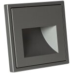 Balise led 1w encastrable murale luxe 990 pour botier universel 3000k blanc chaud gris antracita