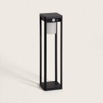 Balise sur pied ext�rieure solaire led 2, 5w 40cm aluminium avec d�tecteur de mouvement devah noir