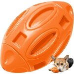 Ballon de rugby en caoutchouc pour chiens - jouet � m�cher couinant pour moyenne et grande taille (orange) ...