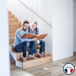 Balustrone france - main courante aluminium 1 m + 2 supports, bamako (carr), en kit