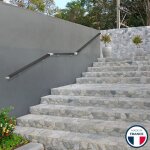 Balustrone france - main courante gris fonc 2 m + 2 supports, bamako (carr), en kit