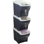 Ensemble de 3 poubelles tri s�lectif 60l ? dimensions 28x40x31 cm ? polypropyl�ne r�sistant ? pour recyclage ...