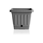 Bama - pot de fleurs carr 'terra' en plastique - gris - l 50 x l 50 x h 43 cm - livraison gratuite