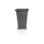 Vase pyramide gris avec soucoupe