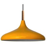 Bamyum - lampe suspendue simple avec tte de lit en bois jaune ? lustre vintage e27 35 cm pour salon, ...