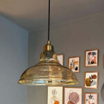 Bamyum lampe suspendue en verre e27, eclairage moderne m�tal ilot cuisine, salon salle � manger, suspension ...