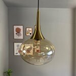 Bamyum solvia suspension luminaire verre r�tro en metal de 30 cm, lustre de salon vintage, �clairage ...