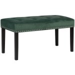 Banc 2 places fabriqué en velours vert au style glamour avec clous argenté pour tout intérieur à la décoration ... Banc 2 places fabriqué en velours vert au style glamour avec clous argenté pour tout intérieur à la décoration ...