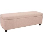 Mendler - banc / banquette / coffre de rangement kriens, 112x45x45cm, tissu, beige
