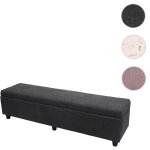Mendler - banc banquette coffre de rangement kriens xxl, 180x45x45cm, tissu, gris Mendler - banc banquette coffre de rangement kriens xxl, 180x45x45cm, tissu, gris