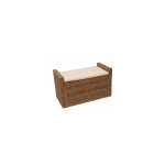 Banc banquette / coffre de rangement en rotin kubu gris ban04017