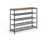 Vicco - banc pour chaussures fyrk, chne rustique, 100 x 80 cm