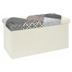 Banc coffre pliable  patchwork  76cm gris