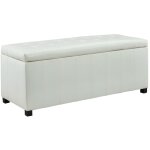 Vente - unique - banc coffre de rangement concierto en simili - blanc