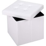 Iztoss - banc coffre de rangement pliable 38x38x38 cm - pouf repose - pieds - canap pouf avec coffre ...