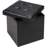 Iztoss - banc coffre de rangement pliable 38x38x38 cm - pouf repose - pieds - canap pouf avec coffre ...
