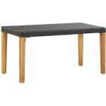 Vidaxl - banc de jardin 120 cm noir r�sine tress�e et bois d'acacia