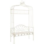 Vidaxl - banc de jardin 122 cm fer blanc antique Vidaxl - banc de jardin 122 cm fer blanc antique