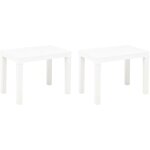 Bancs de jardin 2 pcs blanc plastique Bancs de jardin 2 pcs blanc plastique