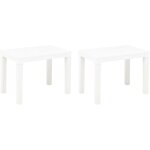 Bancs de jardin 2 pcs blanc plastique