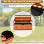 Costway - banc de jardin 2 places 107 x 59 x 90 cm en bois d'eucalyptus avec compartiment de rangement ... Costway - banc de jardin 2 places 107 x 59 x 90 cm en bois d'eucalyptus avec compartiment de rangement ...