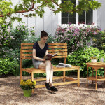 Banc de jardin 2 places convertible en table de pique - nique, dossier r�versible, banc en bois, teck ...