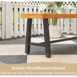 Banc de jardin banc 3 places resistant aux intemperies jusqua 360 kg banc de parc en bois dacacia et ...