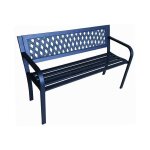 Banc de jardin en acier noir 119x51cm ? dossier en caillebotis pvc ? design moderne et �l�gant ? poids ...