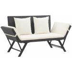 Vidaxl - banc de jardin avec coussins 176 cm noir rsine tresse