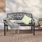 Goplus - banc de jardin d'exterieur, jardin, banc exterieur, balcon, place pour 2 personnes, canape de ...