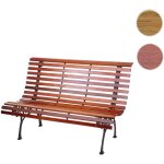 Mendler - banc de jardin hwc - f97, banc du parc, banquette en bois, fonte, 3 places, 122cm, 22kg - marron ...