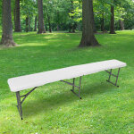 Banc pliable blanc 180cm - banc pliant pour table de camping - banc pliable rsistant idal pour camping, ...