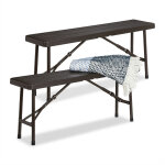Relaxdays - banc pliant, lot de 2, terrasse, jardin, camping, aspect bois, plastique, pliable, hlp 42 ... Relaxdays - banc pliant, lot de 2, terrasse, jardin, camping, aspect bois, plastique, pliable, hlp 42 ...