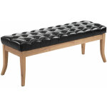 Banc ramses similicuir antique clair noir 120 cm
