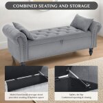 Banc de rangement 133cm, banquette d?entr�e, velours coffre bout de lit, pour couloir, chambre, salon ...