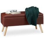 Relaxdays - banc de rangement banquette similicuir coffre 40 litres 4 pieds pouf tabouret hxlxp: 40 x ...