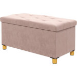 Banc de rangement bout de lit pliable volume 67 l capacit� de charge 120 kg avec couvercle 76l x 38l ...