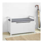 Sobuy - banc de rangement meuble bas entr�e avec coussin rembourr�, rangement jouets pour enfants � fsr76 ...