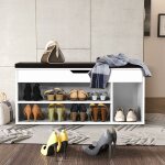 Costway - banc rangement de meuble � chaussure pour l'entr�e avec si�ge coussin 104 x 30 x 48 cm