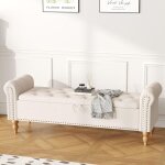 Banc de rangement pour salon, coffre de rangement ottoman au pied du lit, banc � chaussures rembourr� ...